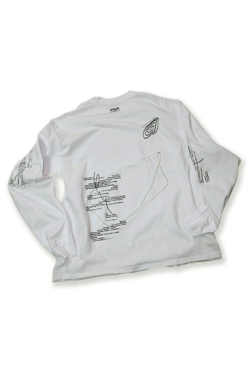 TERRAIN CUT-OUT LONG SLEEVE TEE -WHITE-