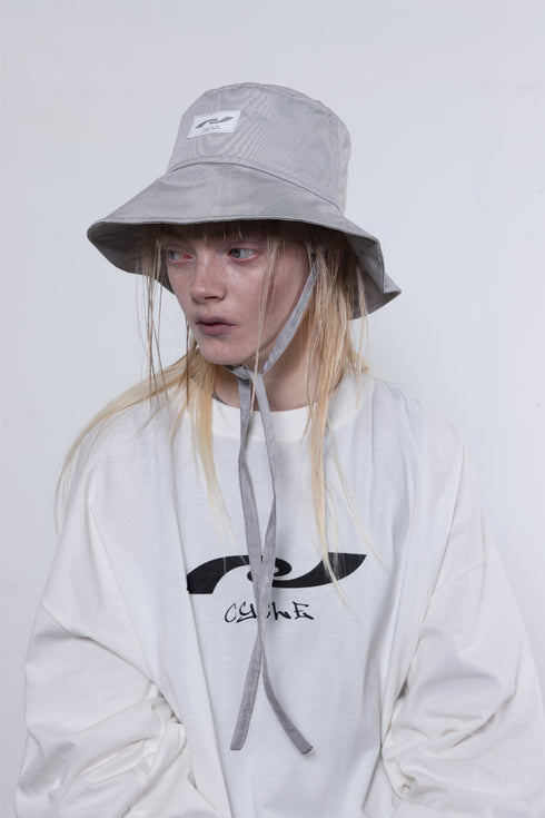 【90'S DEAD STOCK FABRIC】WOOD GRAIN BUCKET HAT -GRAY-