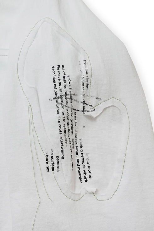 TERRAIN CUT-OUT LONG SLEEVE TEE -WHITE-