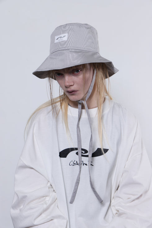 【90'S DEAD STOCK FABRIC】WOOD GRAIN BUCKET HAT -GRAY-