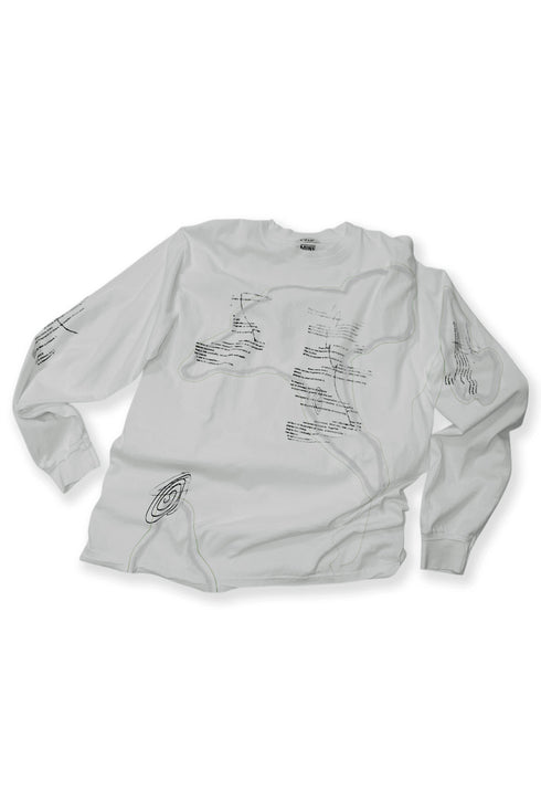 TERRAIN CUT-OUT LONG SLEEVE TEE -WHITE-