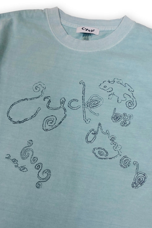 WASHED RITUAL SPIRAL TEE -SAX BLUE- *Last1