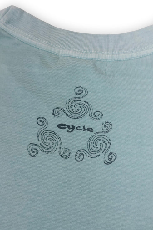WASHED RITUAL SPIRAL TEE -SAX BLUE- *Last1