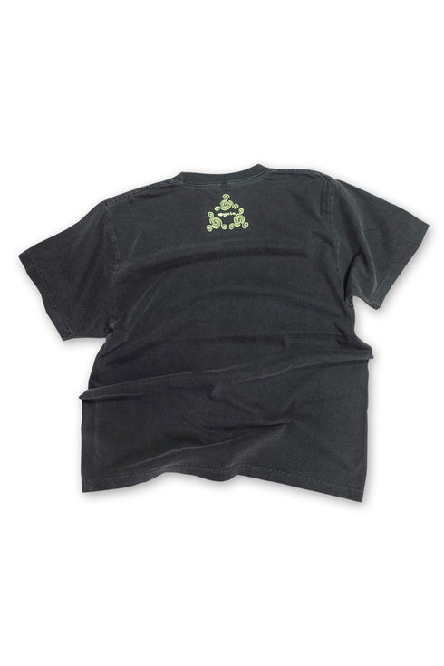 WASHED RITUAL SPIRAL TEE -VINTAGE BLACK-