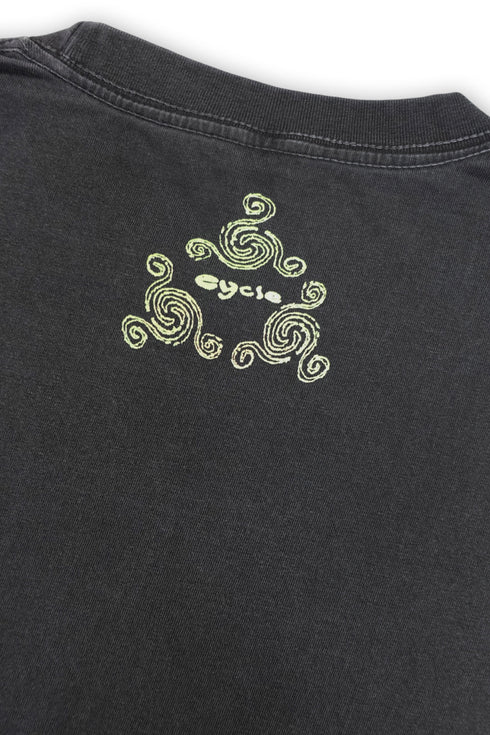 WASHED RITUAL SPIRAL TEE -VINTAGE BLACK-
