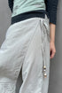WRAP SKIRT LAYERED TROUSERS -LIGHT GRAY-