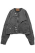 CIRCLE CUT-OUT DENIM JACKET -BLACK- *Last1