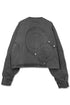 CIRCLE CUT-OUT DENIM JACKET -BLACK- *Last1