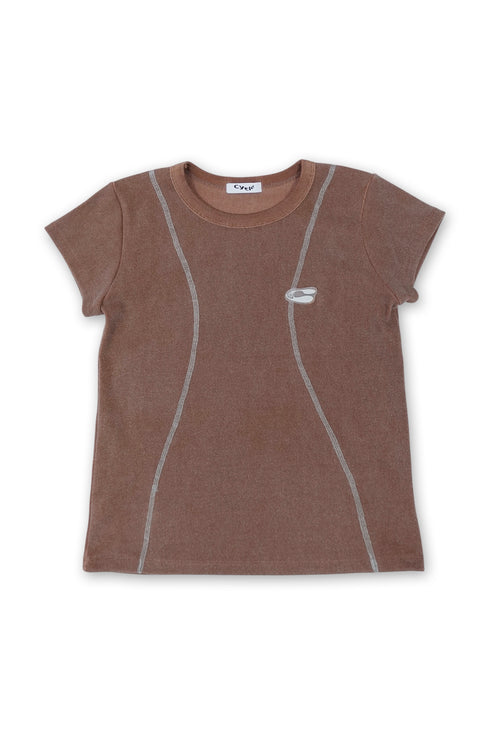 WASHED LINE BABY TEE -BROWN-