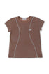 WASHED LINE BABY TEE -BROWN-