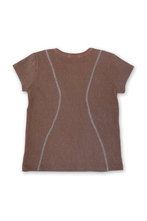 WASHED LINE BABY TEE -BROWN-