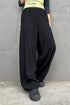 YIN-YANG LINEN WIDE TROUSERS -BLACK-