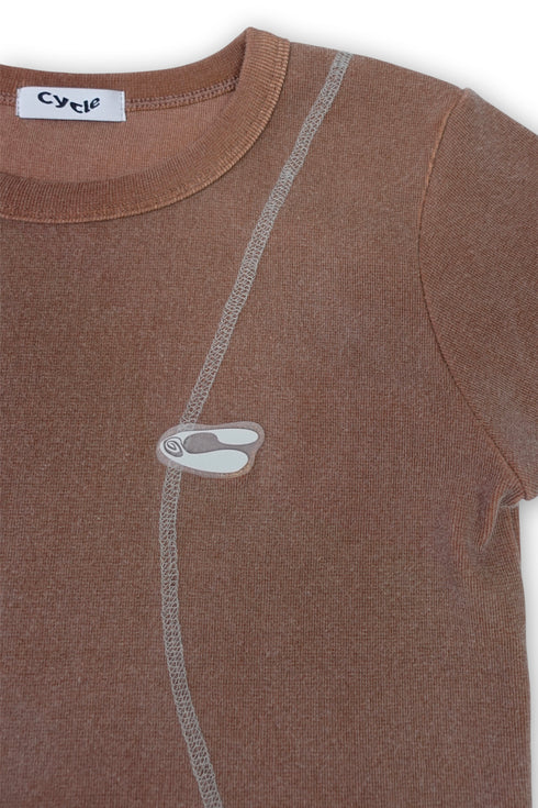 WASHED LINE BABY TEE -BROWN-