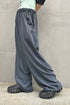 YIN-YANG LINEN WIDE TROUSERS -COLD CHARCOAL-