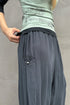YIN-YANG LINEN WIDE TROUSERS -COLD CHARCOAL-