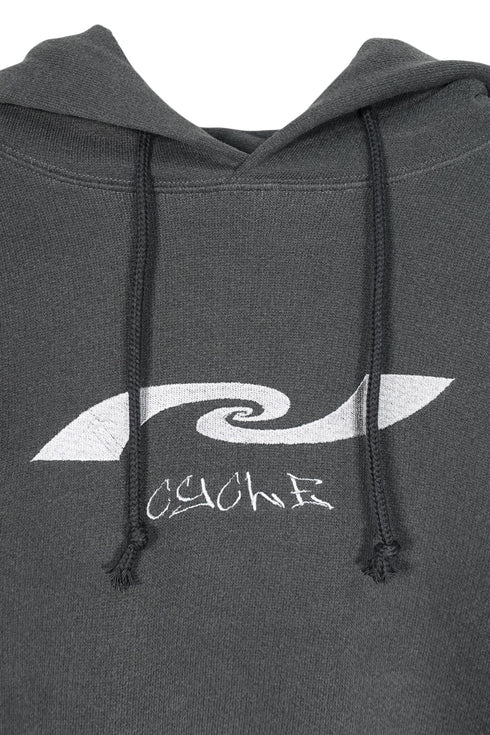 SPIRAL LOGO EMBROIDERY HOODIE -CHARCOAL-