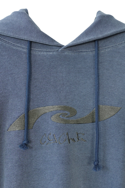 WASHED EMBROIDERY LOGO HOODIE -DARK BLUE- *Last1