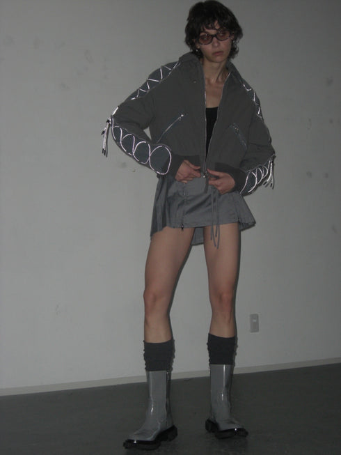 CODE MAZE ECO FABRIC BOMBER JACKET -GRAY (BAMBOO CHARCOAL)-