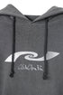 WASHED EMBROIDERY LOGO HOODIE -DARK GRAY-