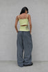 BACK SLIT LAYERED CAMISOLE -LIME YELLOW-