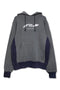 WASHED EMBROIDERY LOGO HOODIE -DARK GRAY-