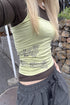 BACK SLIT LAYERED CAMISOLE -LIME YELLOW-