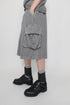 WASHED CARGO HALF PANTS -GRAY-