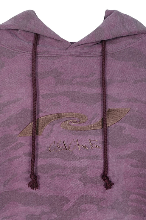 SPIRAL LOGO EMBROIDERY HOODIE -REDDISH PURPLE CAMO-