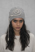 SPIRAL CODE SUMMER KNIT BEANIE -GRAY-