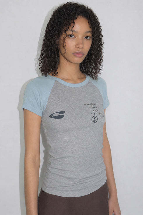 RAGLAN LOGO TEE -LIGHT BLUE×ASH GRAY- *Only 1 item