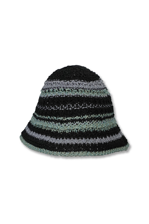 SUMMER MULTI BORDER HAT -BLACK MIX-