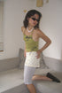 RIB HALTER CAMISOLE -OLIVE-