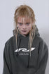 SPIRAL LOGO EMBROIDERY HOODIE -CHARCOAL-