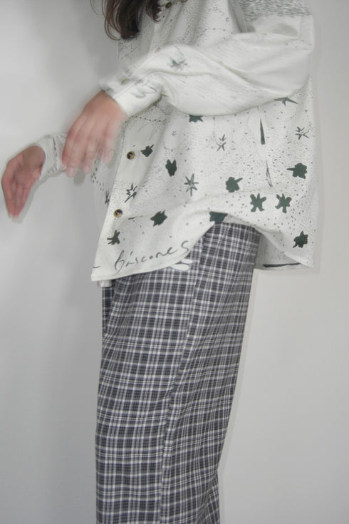 Mayte × Cycle DRAWING SHIRT "starsstarsstars" -IVORY- *Last1
