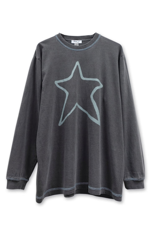 FEUERGOD × Cycle STAR LONG SLEEVE TEE -CHARCOAL-