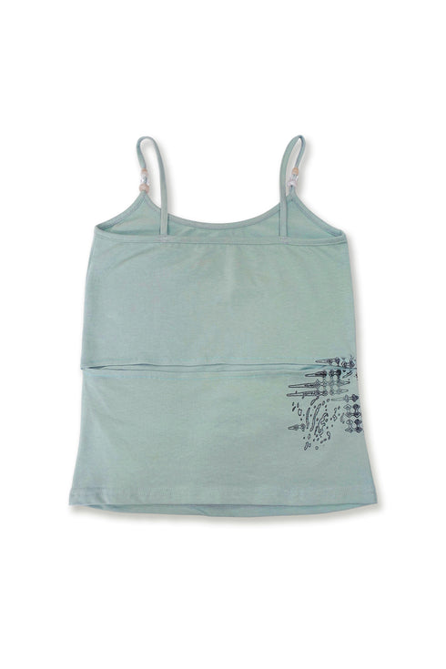 BACK SLIT LAYERED CAMISOLE -MINT GREEN-