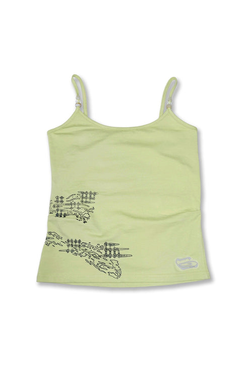 BACK SLIT LAYERED CAMISOLE -LIME YELLOW-