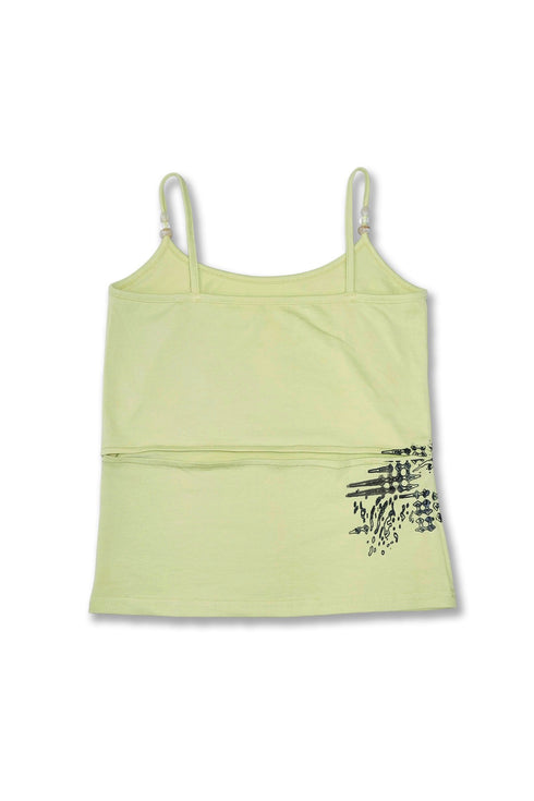 BACK SLIT LAYERED CAMISOLE -LIME YELLOW-