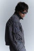 CODE MAZE ECO FABRIC BOMBER JACKET -GRAY (BAMBOO CHARCOAL)-