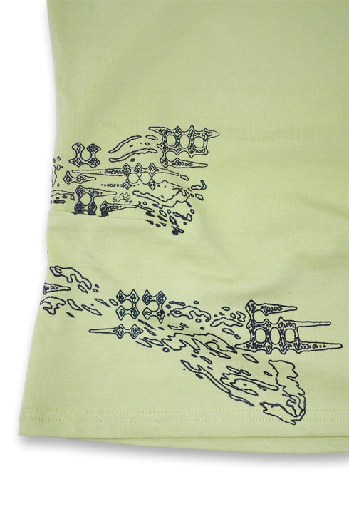 BACK SLIT LAYERED CAMISOLE -LIME YELLOW-