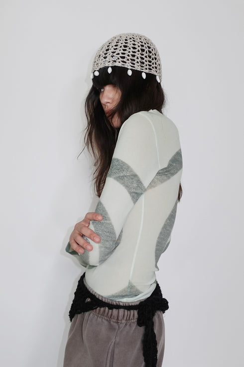 SECOND SKIN TOPS "Spiral Gecko" -GRAY-