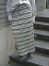 MULTICOLOR STRIPE DRAWSTRING SKIRT -GREEN MIX-