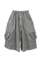 WASHED CARGO HALF PANTS -GRAY-
