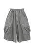 WASHED CARGO HALF PANTS -GRAY-