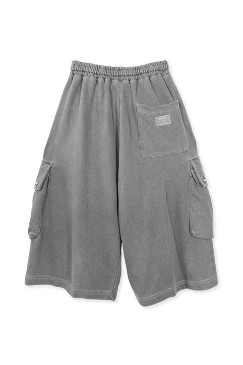 WASHED CARGO HALF PANTS -GRAY-