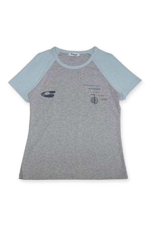 RAGLAN LOGO TEE -LIGHT BLUE×ASH GRAY- *Only 1 item