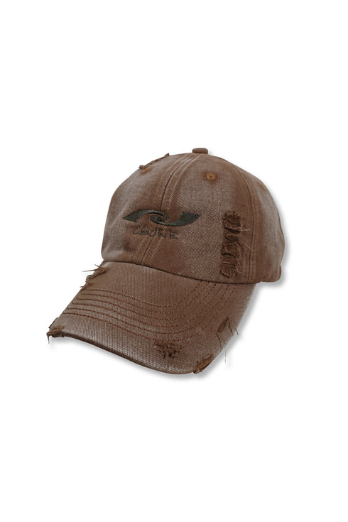 【RESTOCK】WASHED EMBROIDERY LOGO CAP -WASHED BROWN-