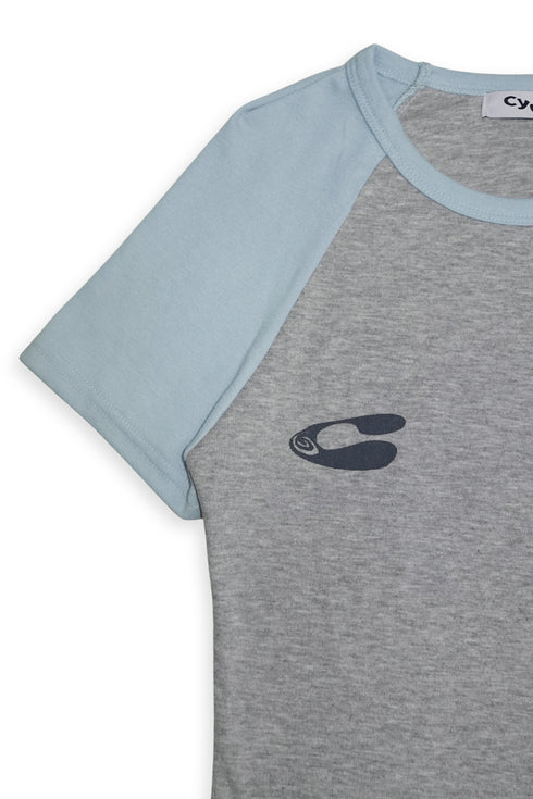 RAGLAN LOGO TEE -LIGHT BLUE×ASH GRAY- *Only 1 item