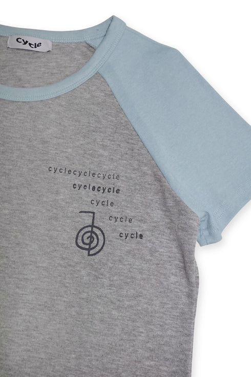RAGLAN LOGO TEE -LIGHT BLUE×ASH GRAY- *Only 1 item