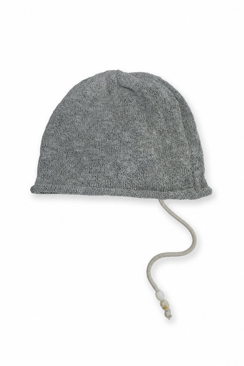 SPIRAL CODE SUMMER KNIT BEANIE -GRAY-